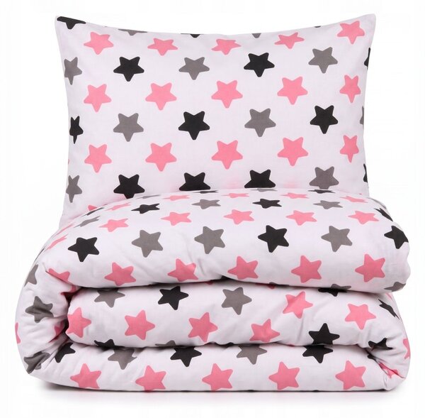 Otroška posteljnina Stars roza EMI, Otroški set 90x130 + 45x65