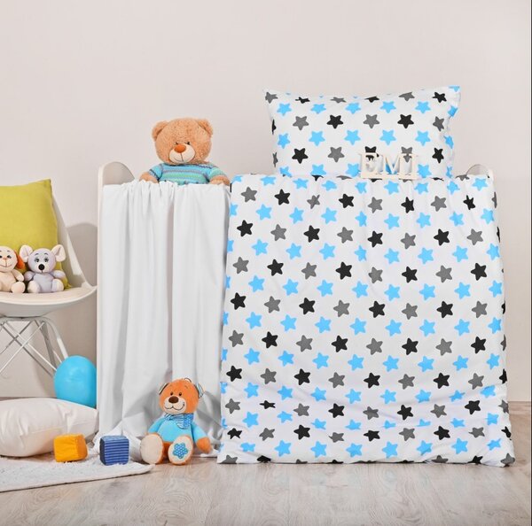 Otroška posteljnina Stars blue EMI, Otroški set 90x130 + 45x65