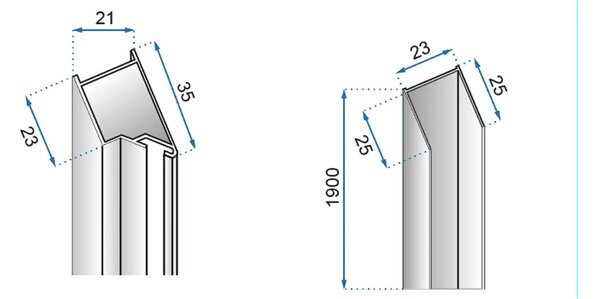 Tuš vrata Rea Molier Chrome + adapter 80