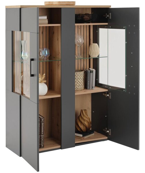 Modern Living Visoka Komoda Amare, Antracit, Barva Hrasta