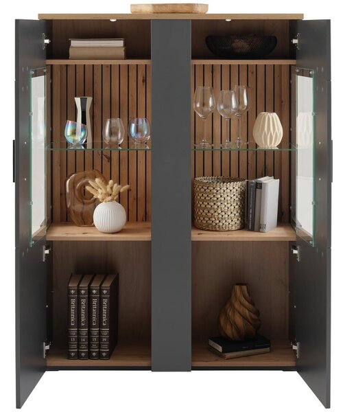 Modern Living Visoka Komoda Amare, Antracit, Barva Hrasta