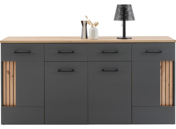 Modern Living Široka Komoda Amare, Antracit, Barva Hrasta