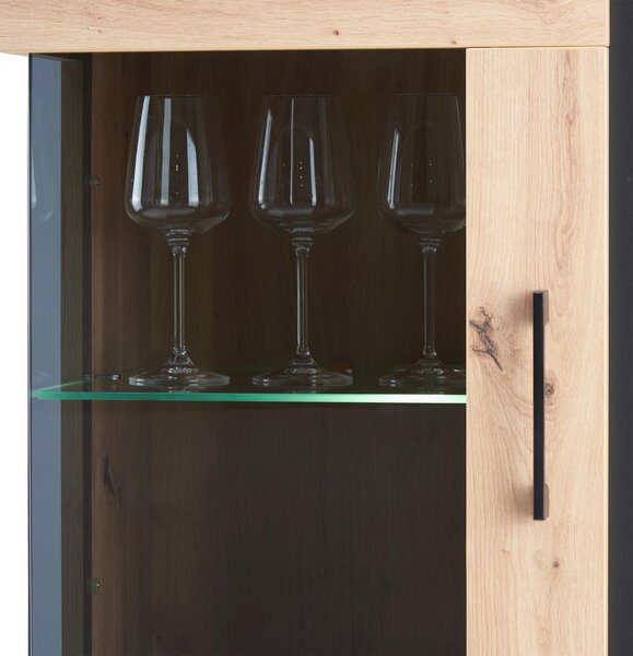 Mömax Vitrina Nature, Barva Hrasta, Črna