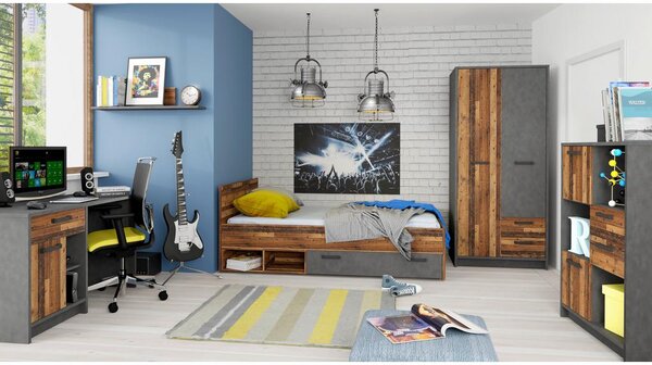 Modern Living Stenska Polica Nubi, Barva Hrasta, Temno Siva
