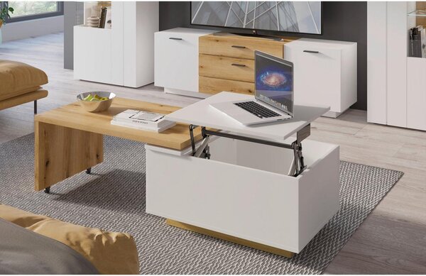 Modern Living Klubska Miza Dalano, Barva Hrasta, Bela