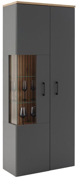 Modern Living Vitrina Amare, Antracit, Barva Hrasta