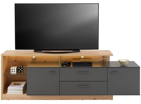 Modern Living Tv-element Morgano, Antracit, Barva Hrasta, Osvetlitev