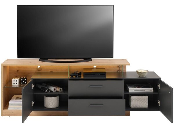 Modern Living Tv-element Morgano, Antracit, Barva Hrasta, Osvetlitev