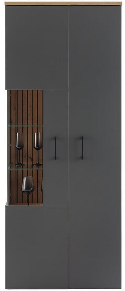 Modern Living Vitrina Amare, Antracit, Barva Hrasta