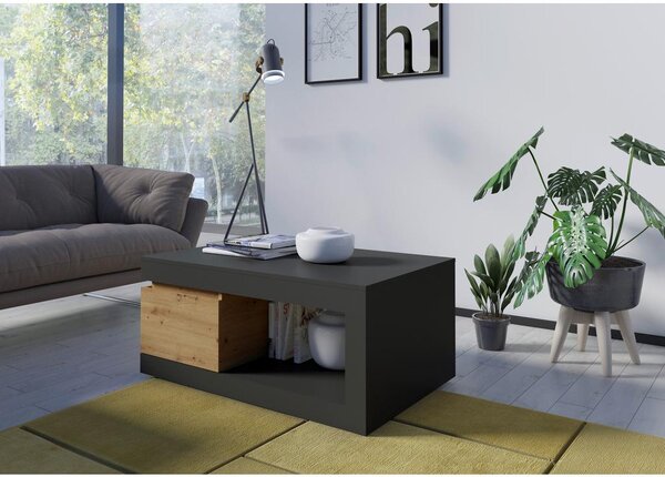 Modern Living Klubska Miza Luci, Antracit, Barva Hrasta