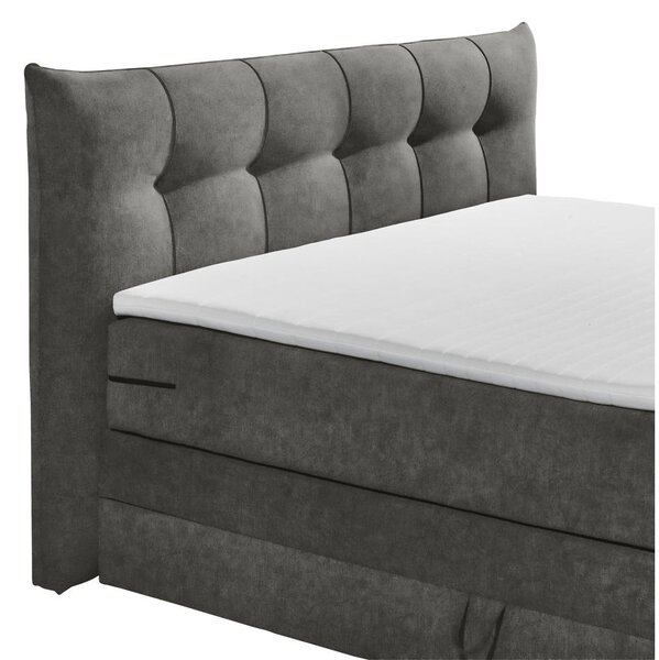 POSTELJA BOXSPRING 180 cm x 200 cm , tekstil antracit