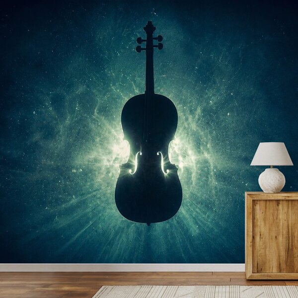 Fototapeta violončelo v kozmični svetlobi