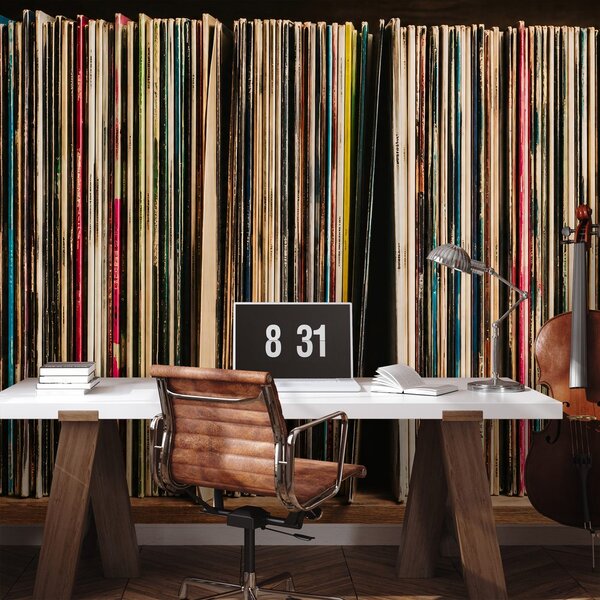 Tapeta vinilne plošče v retro slogu