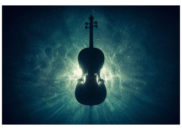 Fototapeta violončelo v kozmični svetlobi