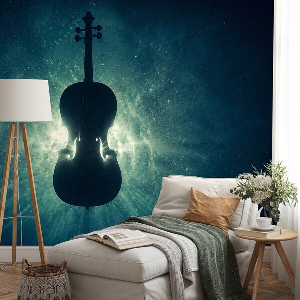 Fototapeta violončelo v kozmični svetlobi