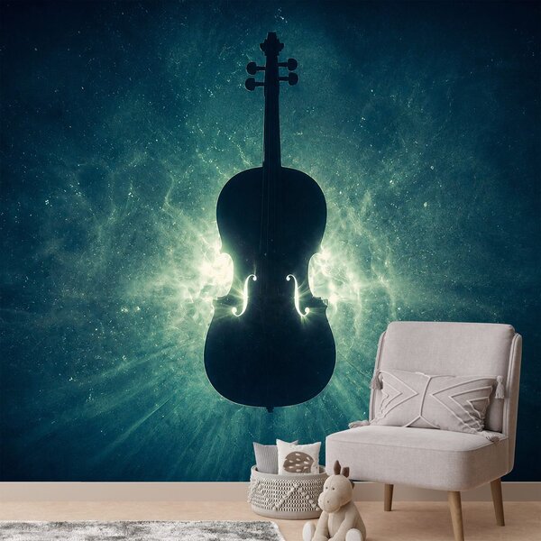 Fototapeta violončelo v kozmični svetlobi