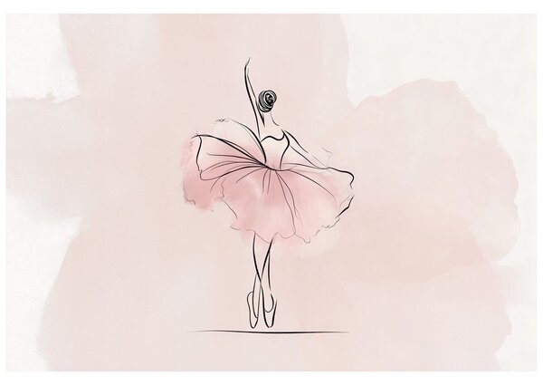 Tapeta elegantna balerina v rožnatem krilu