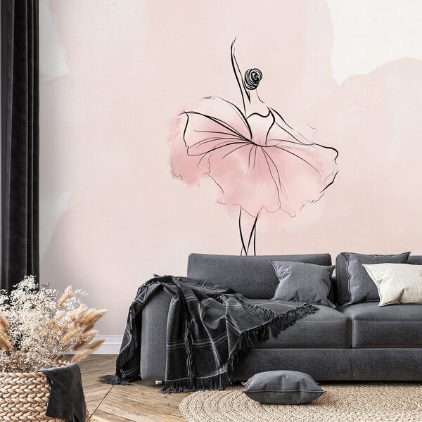 Tapeta elegantna balerina v rožnatem krilu