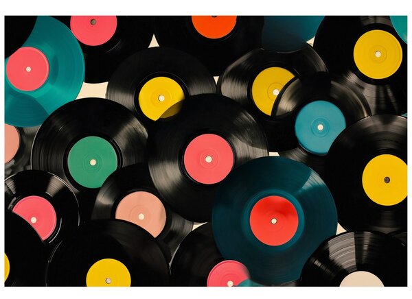 Tapeta pisane retro vinilne plošče