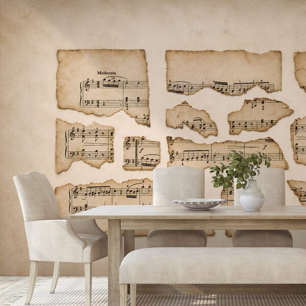 Tapeta vintage glasbene partiture