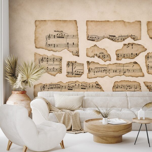 Tapeta vintage glasbene partiture