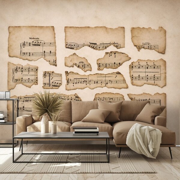 Tapeta vintage glasbene partiture