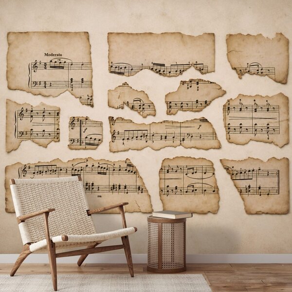 Tapeta vintage glasbene partiture