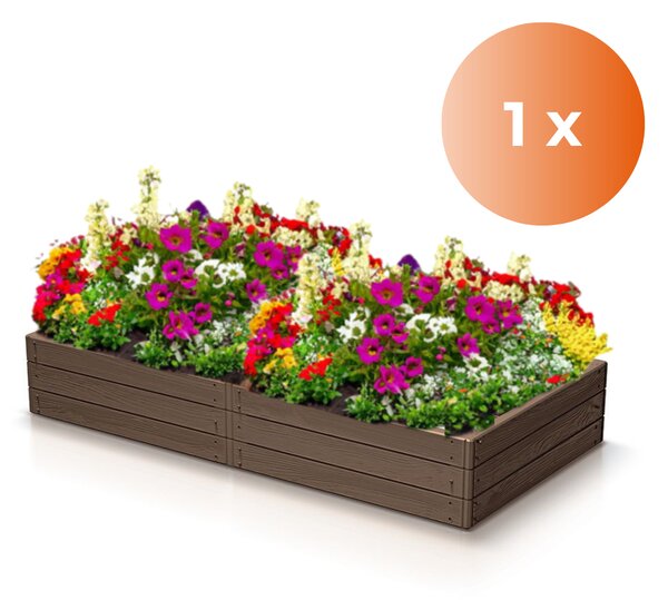 Visoka greda WOODY, 149x75,6x25cm, rjava Prosperplast