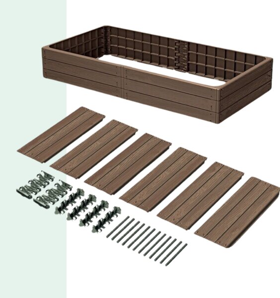 Visoka greda WOODY, 149x75,6x25cm, rjava Prosperplast