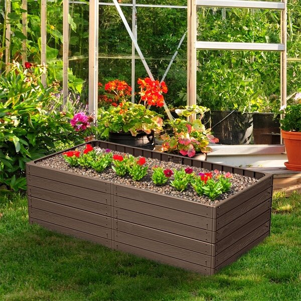 Visoka greda WOODY, 149x75,6x25cm, rjava Prosperplast