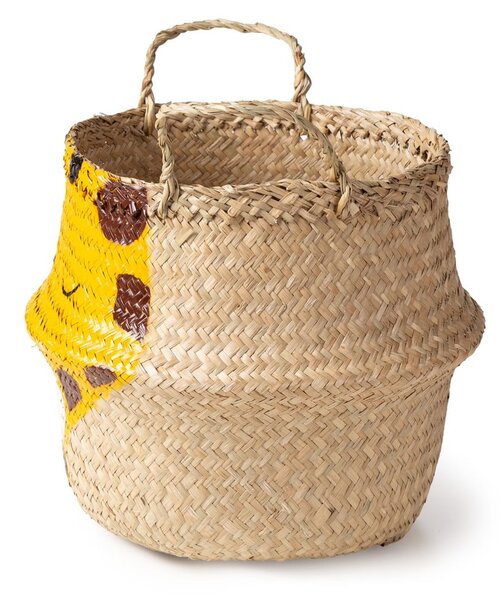 Rumena/naravna otroška škatla za shranjevanje iz morske trave ø 30x28 cm Giraffe – Compactor