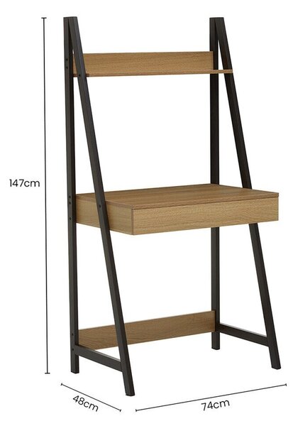 Pisalna miza v hrastovem dekorju 48x74 cm Bradbury – Premier Housewares