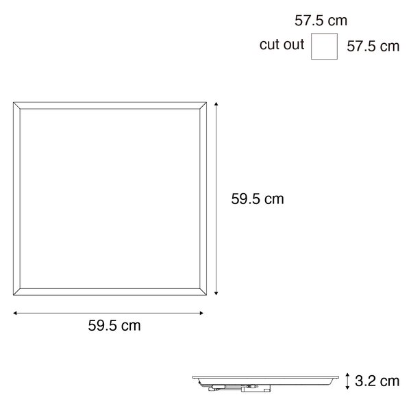 Vgradni LED panel bele barve kvadratni, vključno z LED 3000K - 6500K - Seagal