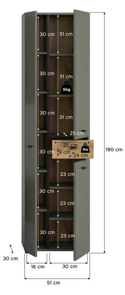 VISOKA OMARA 51/191/30 cm