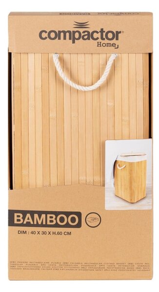 Koš za perilo iz bambusa v naravni barvi 78 l Bamboo – Compactor