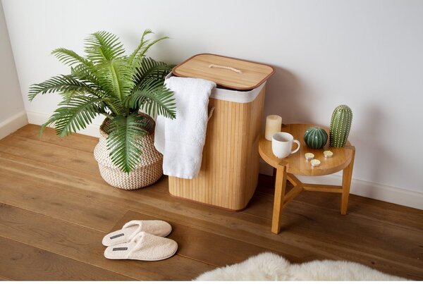 Koš za perilo iz bambusa v naravni barvi 78 l Bamboo – Compactor