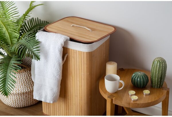 Koš za perilo iz bambusa v naravni barvi 78 l Bamboo – Compactor