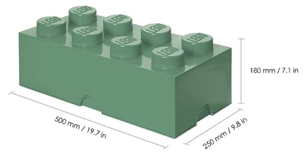Khaki zelena škatla za shranjevanje LEGO®