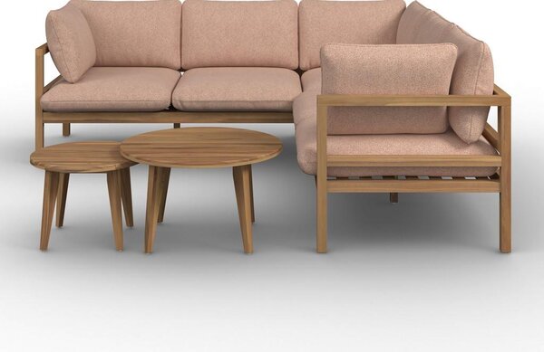 Bessagi Garden Lounge Garnitura Livia, Roza, Naravne Barve, 4-Delno
