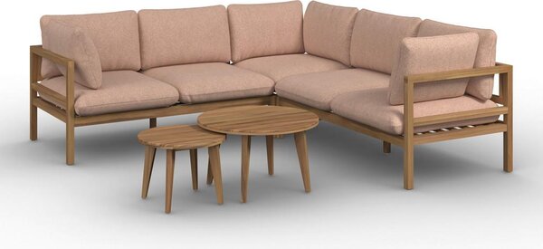Bessagi Garden Lounge Garnitura Livia, Roza, Naravne Barve, 4-Delno