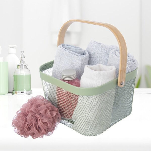 Žična kovinska košara 24,5x24,5x30 cm Greenish – Orion
