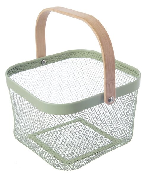 Žična kovinska košara 24,5x24,5x30 cm Greenish – Orion