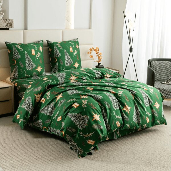 Posteljnina iz mikrovlaken GREEN CHRISTMAS zelena Dimenzije posteljnine: 70 x 90 cm | 140 x 200 cm