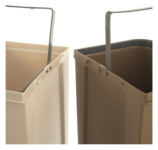 Belo-bež plastičen koš za smeti 2x20 l za ločevanje odpadkov Duo Dust – Orion