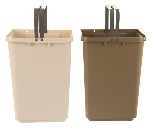 Belo-bež plastičen koš za smeti 2x20 l za ločevanje odpadkov Duo Dust – Orion