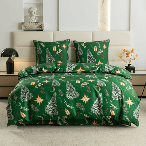 Posteljnina iz mikrovlaken GREEN CHRISTMAS zelena Dimenzije posteljnine: 70 x 90 cm | 140 x 200 cm