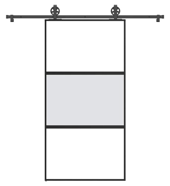 VidaXL Drsna vrata z opremo 102,5x205 cm kaljeno steklo in aluminij