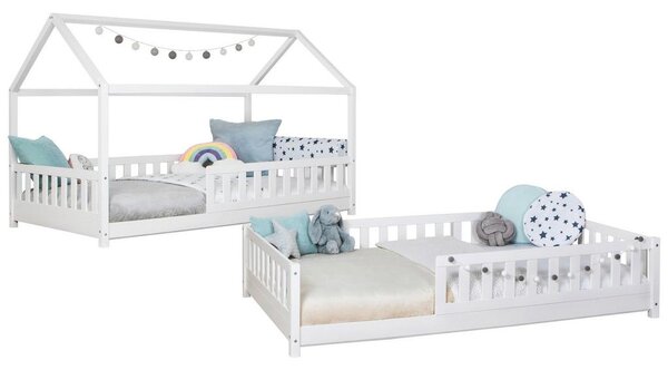 Livetastic Postelja Duo, 90x200, Bor, Bela, Masivno