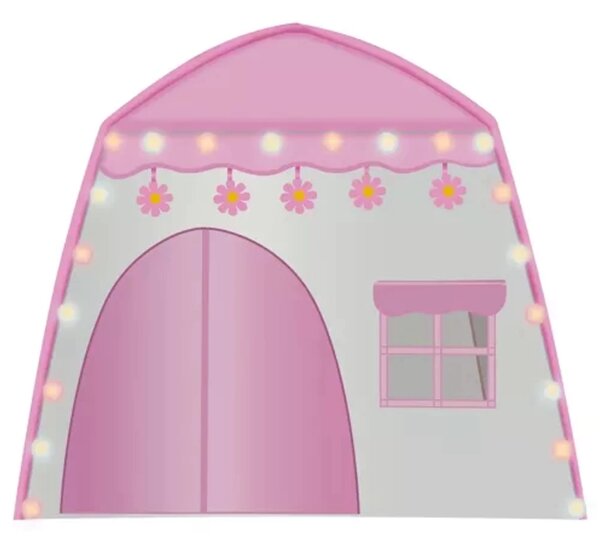 Otroški šotor z lučkami FAIRY HOUSE roza