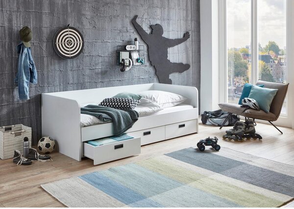 Mömax Raztegljiva Postelja Bianca, 90-180x200, Bela